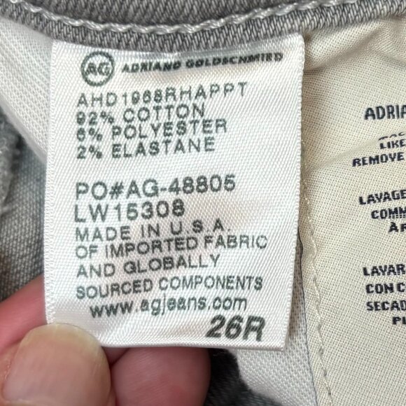 AG‎ Adriano Goldschmied Aaron Mid Rise Skinny Ankle Jeans in Gray Size 26R NWT - Picture 9 of 9